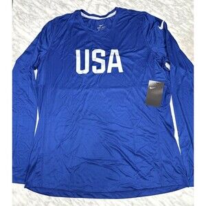 Nike Team USA Running Long Sleeve Blue Olympic Issued Women XL New RARE 812373